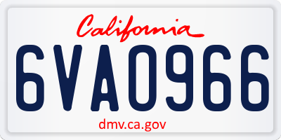 CA license plate 6VAO966