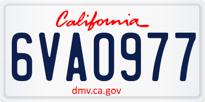 CA license plate 6VAO977