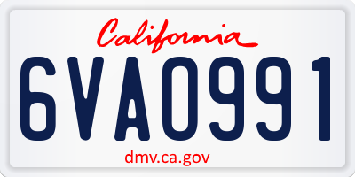 CA license plate 6VAO991