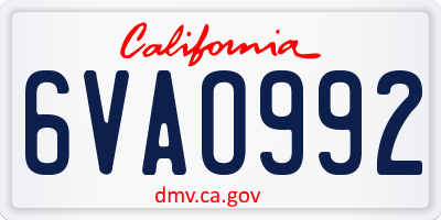 CA license plate 6VAO992