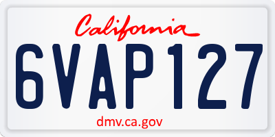 CA license plate 6VAP127
