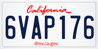 CA license plate 6VAP176