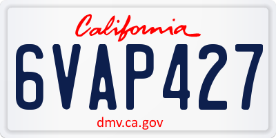 CA license plate 6VAP427