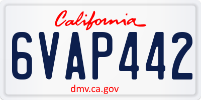 CA license plate 6VAP442