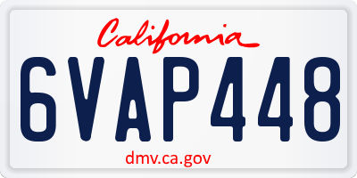 CA license plate 6VAP448