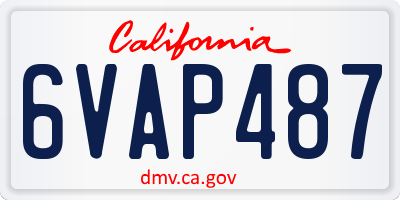 CA license plate 6VAP487