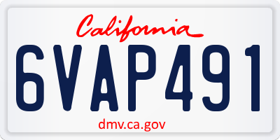 CA license plate 6VAP491