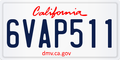 CA license plate 6VAP511
