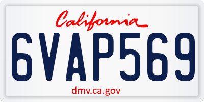 CA license plate 6VAP569