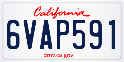 CA license plate 6VAP591