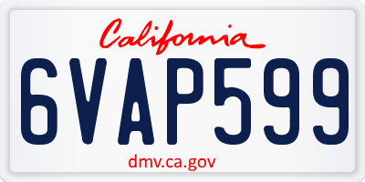 CA license plate 6VAP599