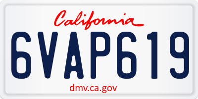 CA license plate 6VAP619