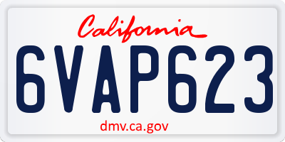 CA license plate 6VAP623