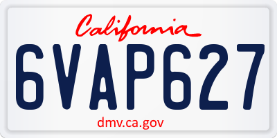 CA license plate 6VAP627