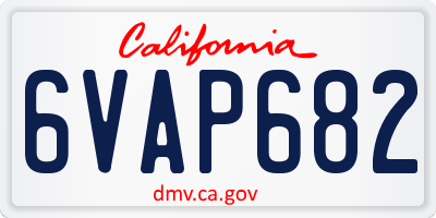 CA license plate 6VAP682