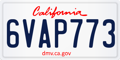 CA license plate 6VAP773