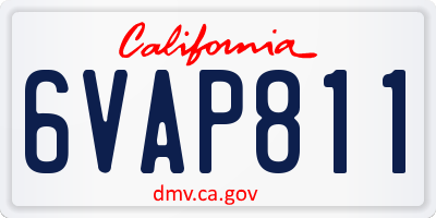 CA license plate 6VAP811