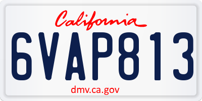 CA license plate 6VAP813