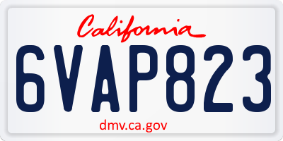 CA license plate 6VAP823