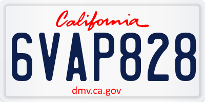 CA license plate 6VAP828