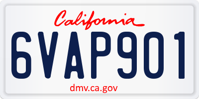 CA license plate 6VAP901