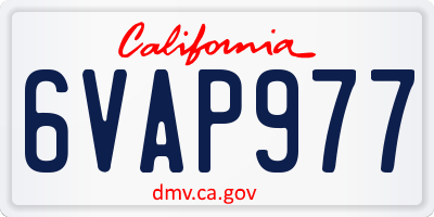 CA license plate 6VAP977