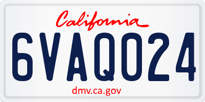 CA license plate 6VAQ024