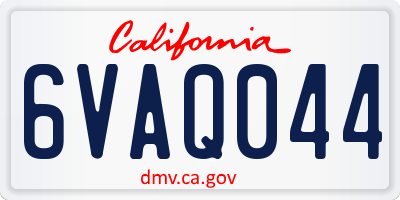CA license plate 6VAQ044