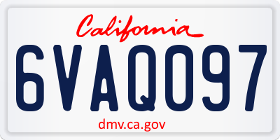 CA license plate 6VAQ097