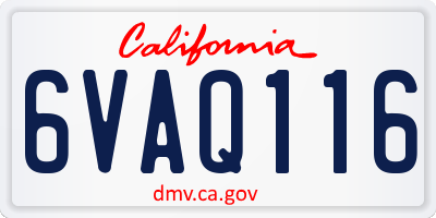 CA license plate 6VAQ116