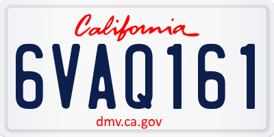 CA license plate 6VAQ161