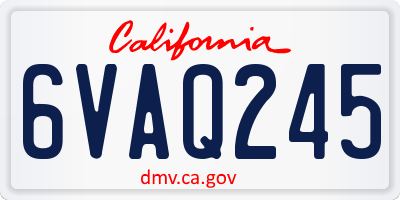 CA license plate 6VAQ245