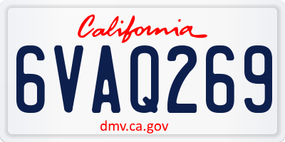 CA license plate 6VAQ269