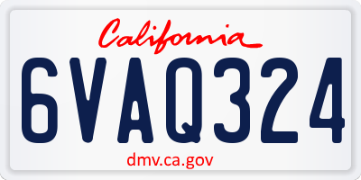CA license plate 6VAQ324
