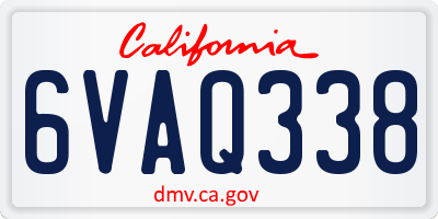 CA license plate 6VAQ338