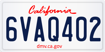 CA license plate 6VAQ402