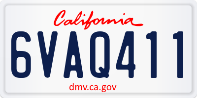 CA license plate 6VAQ411