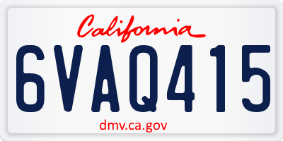 CA license plate 6VAQ415