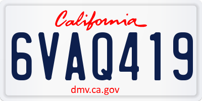 CA license plate 6VAQ419