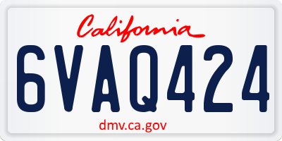 CA license plate 6VAQ424