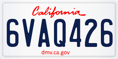 CA license plate 6VAQ426