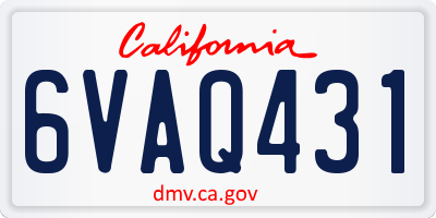 CA license plate 6VAQ431