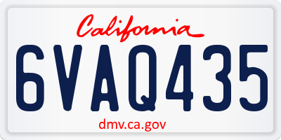 CA license plate 6VAQ435