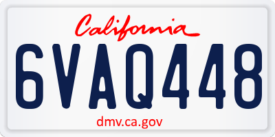 CA license plate 6VAQ448