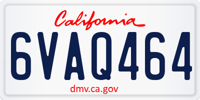 CA license plate 6VAQ464