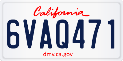 CA license plate 6VAQ471