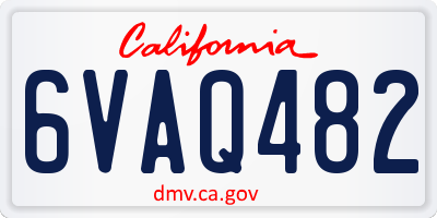 CA license plate 6VAQ482