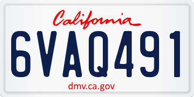 CA license plate 6VAQ491