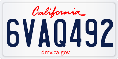 CA license plate 6VAQ492