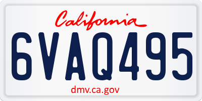 CA license plate 6VAQ495